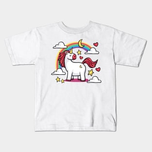 Unicorn and Rainbow Cute Kids T-Shirt